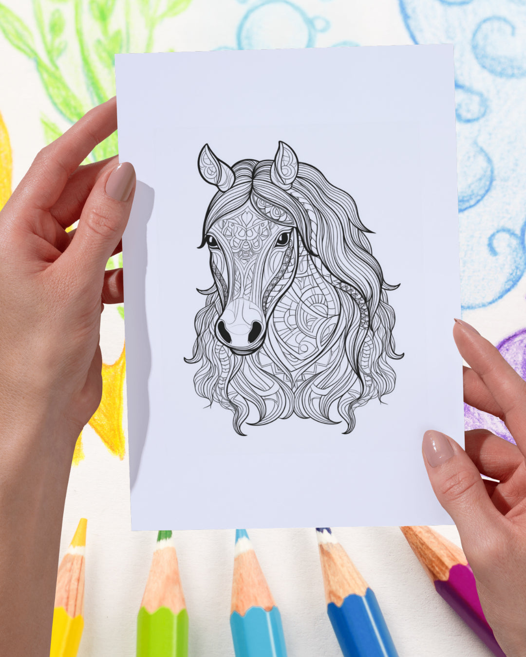 Mandela Coloring Page - Horse 110 - creazives
