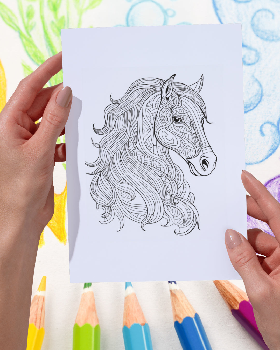 Mandela Coloring Page - Horse 124 - creazives