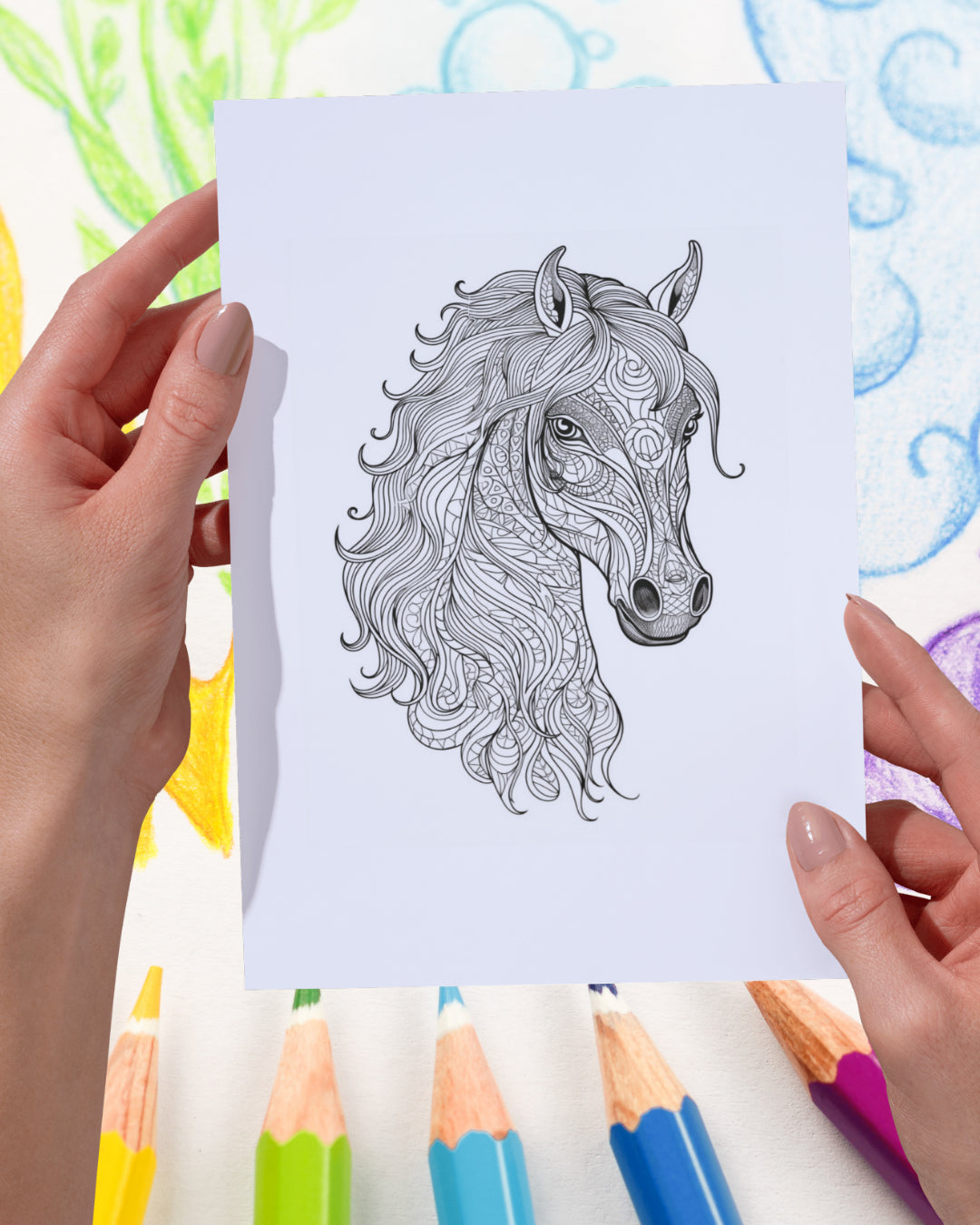 Mandela Coloring Page - Horse 137 - creazives