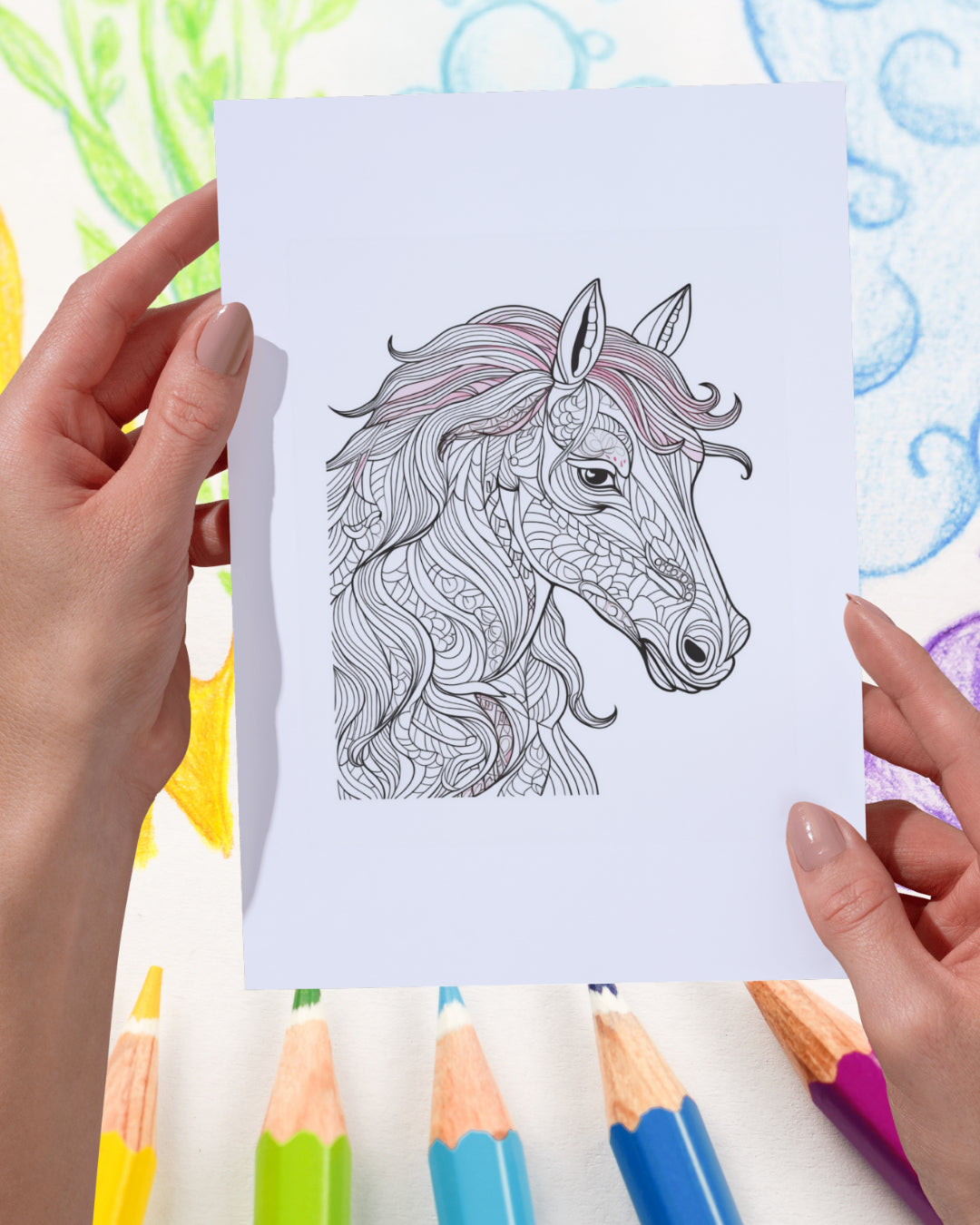 Mandela Coloring Page - Horse 145 - creazives