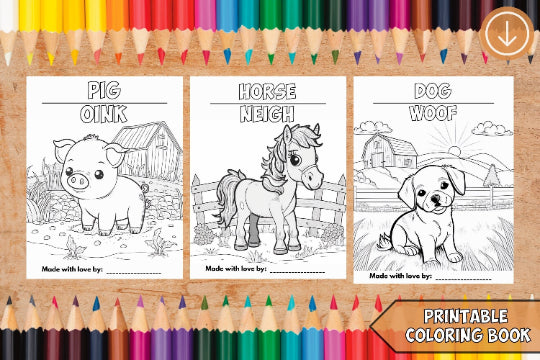 Digital - Farm Animals And Sounds Coloring Book