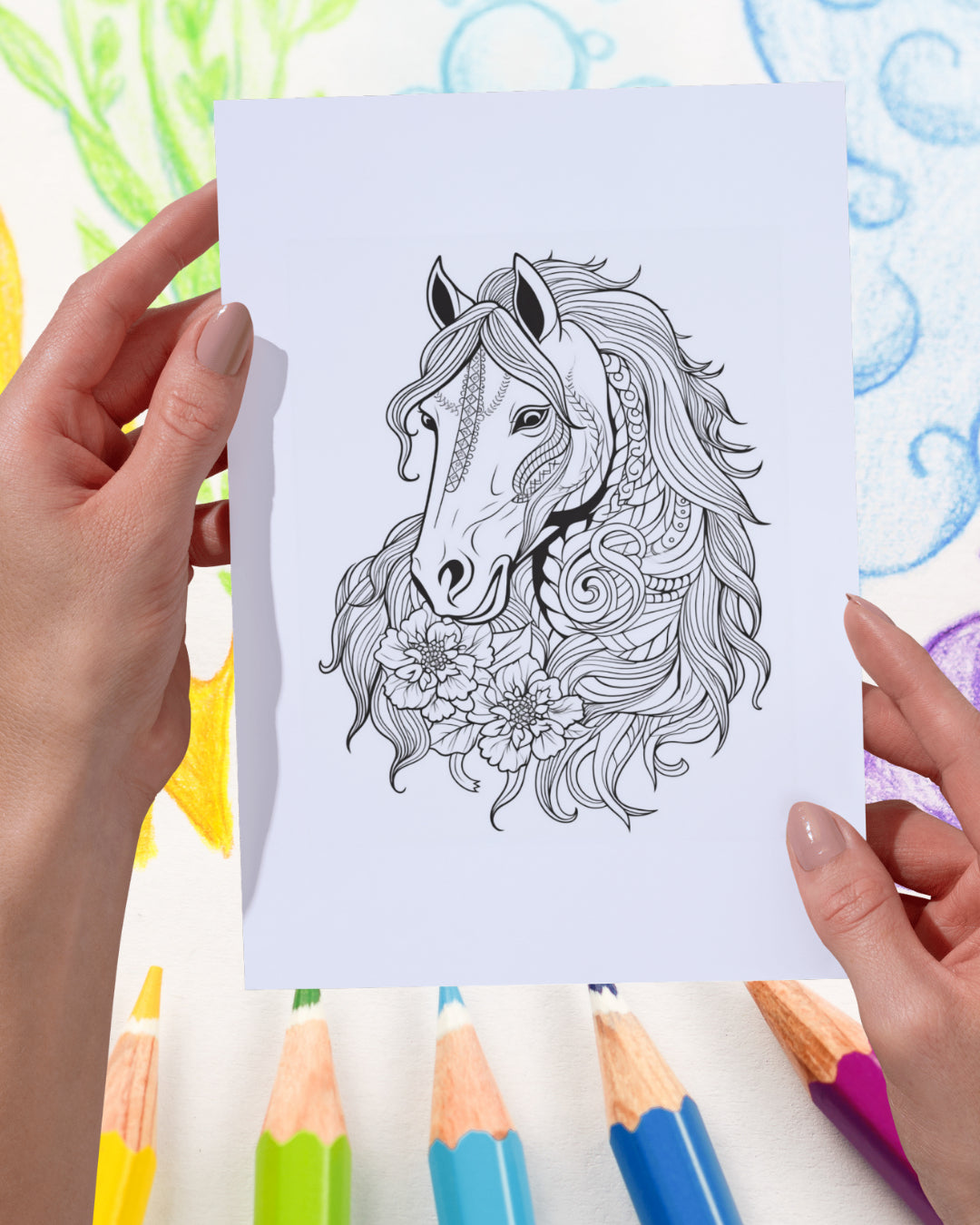 Mandela Coloring Page - Horse 103 - creazives