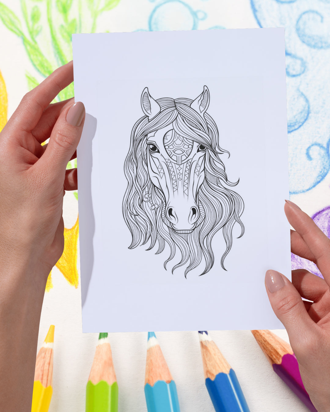 Mandela Coloring Page - Horse 108 - creazives