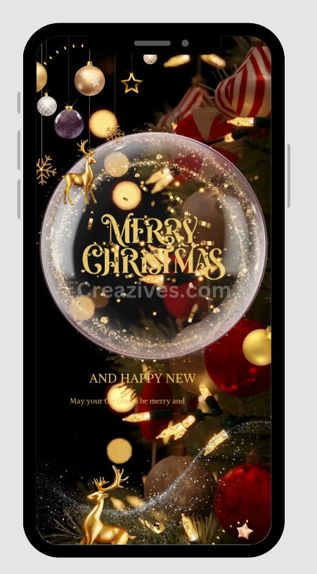 Christmas Greetings Card digital - Post Video - creazives
