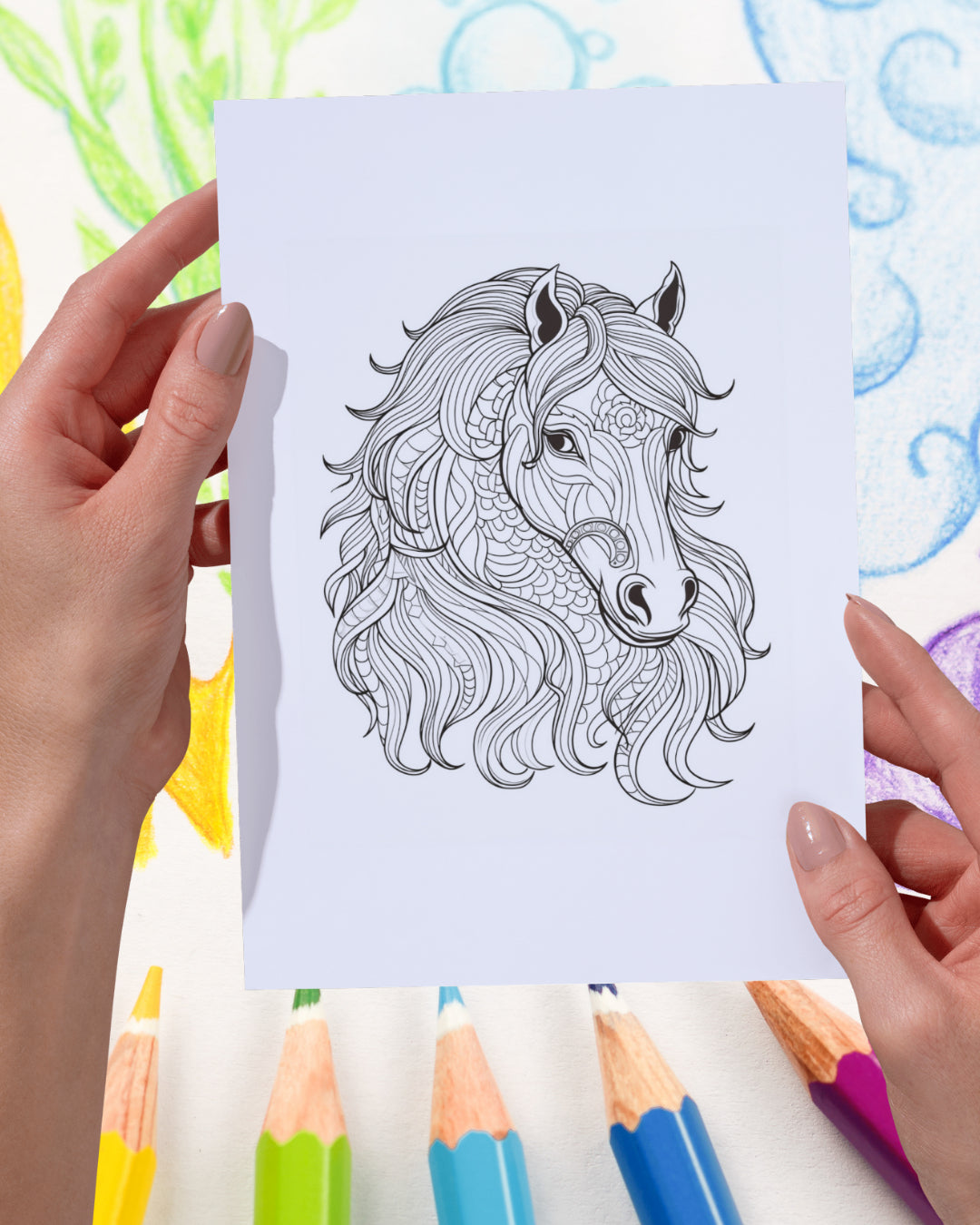Mandela Coloring Page - Horse 113 - creazives
