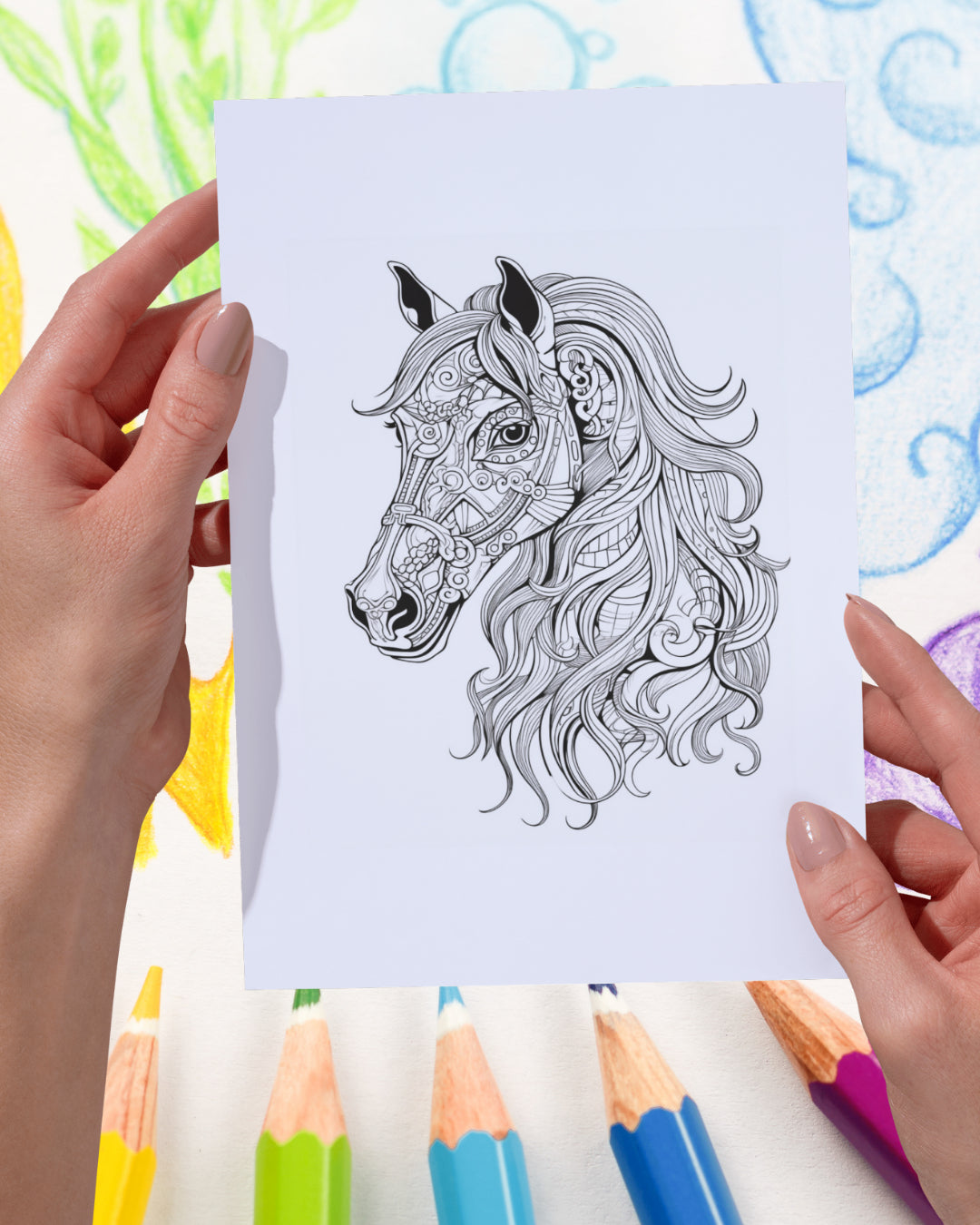 Mandela Coloring Page - Horse 114 - creazives