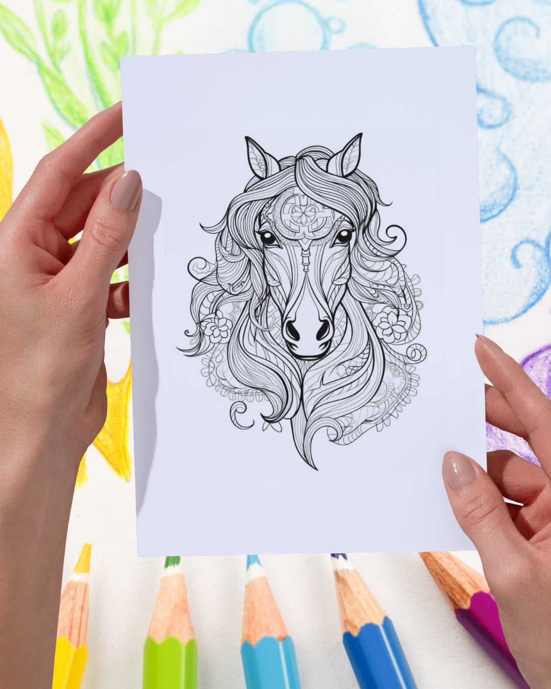 Mandela Coloring Page - Horse 115 - creazives