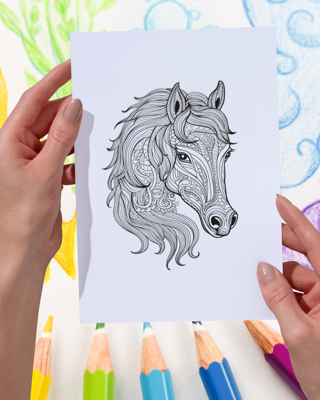 Mandela Coloring Page - Horse 117 - creazives