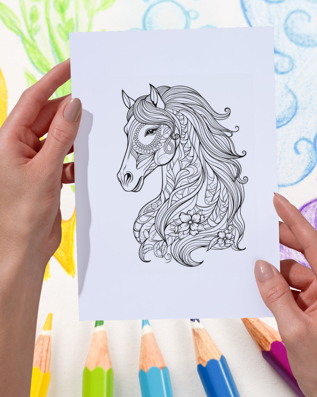 Mandela Coloring Page - Horse 119 - creazives
