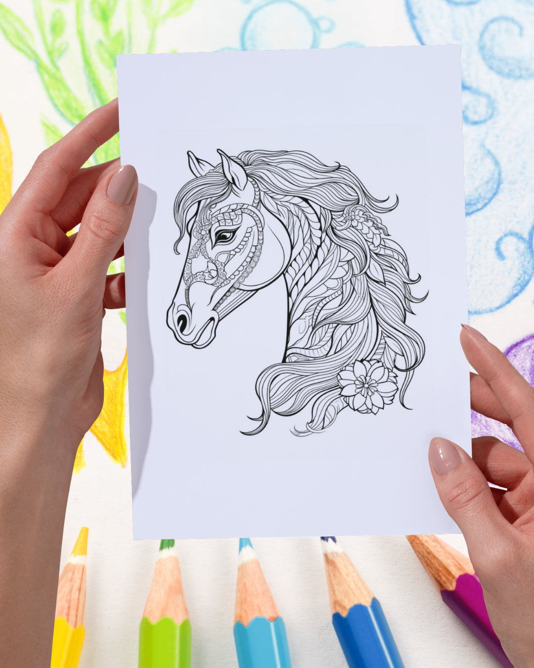 Mandela Coloring Page - Horse 120 - creazives