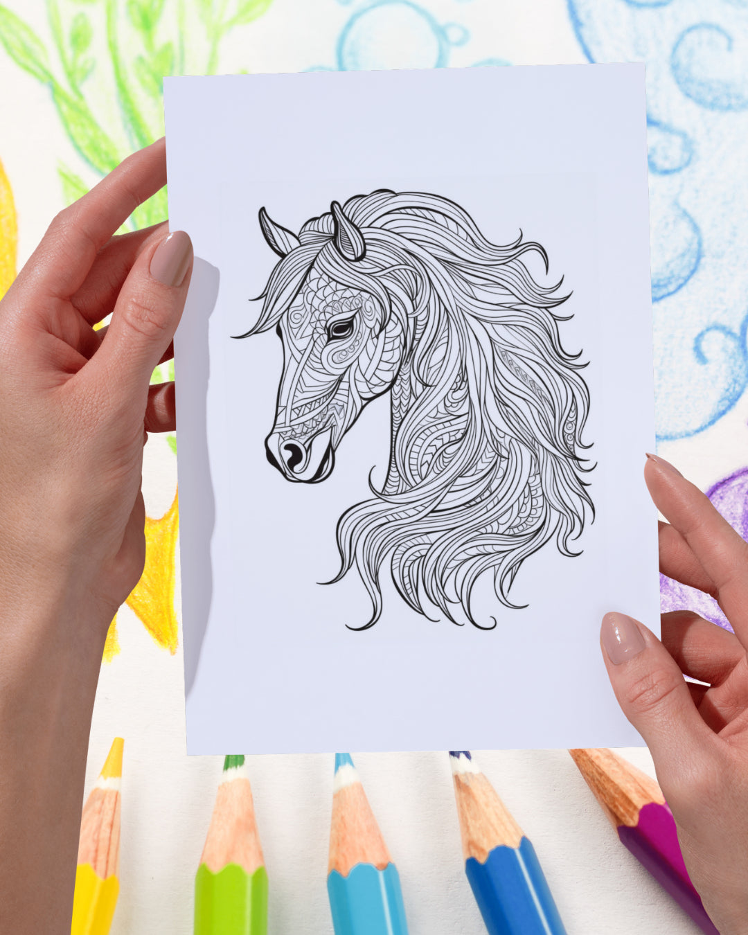 Mandela Coloring Page - Horse 121 - creazives