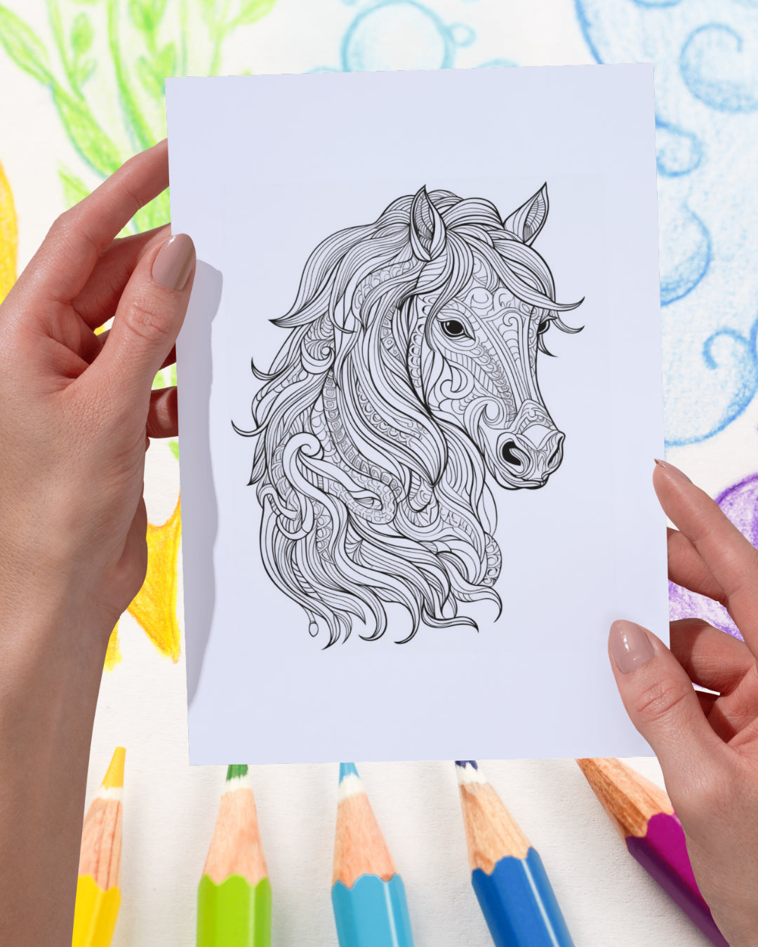 Mandela Coloring Page - Horse 123 - creazives