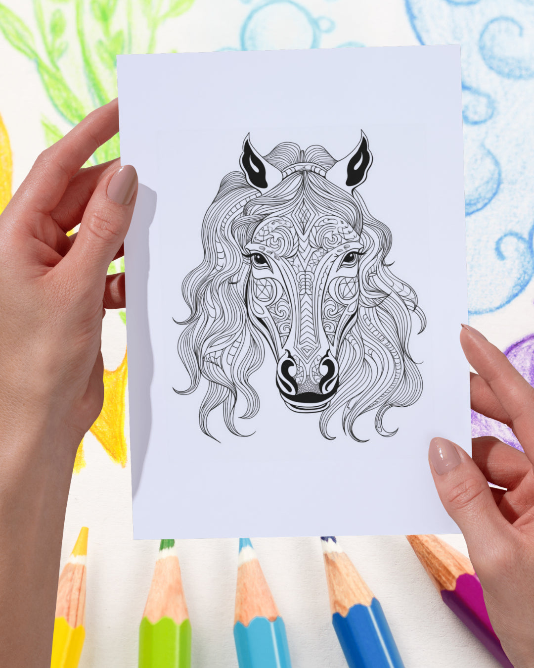 Mandela Coloring Page - Horse 126 - creazives