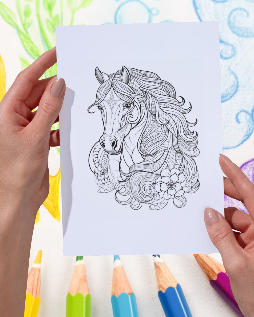 Mandela Coloring Page - Horse 127 - creazives