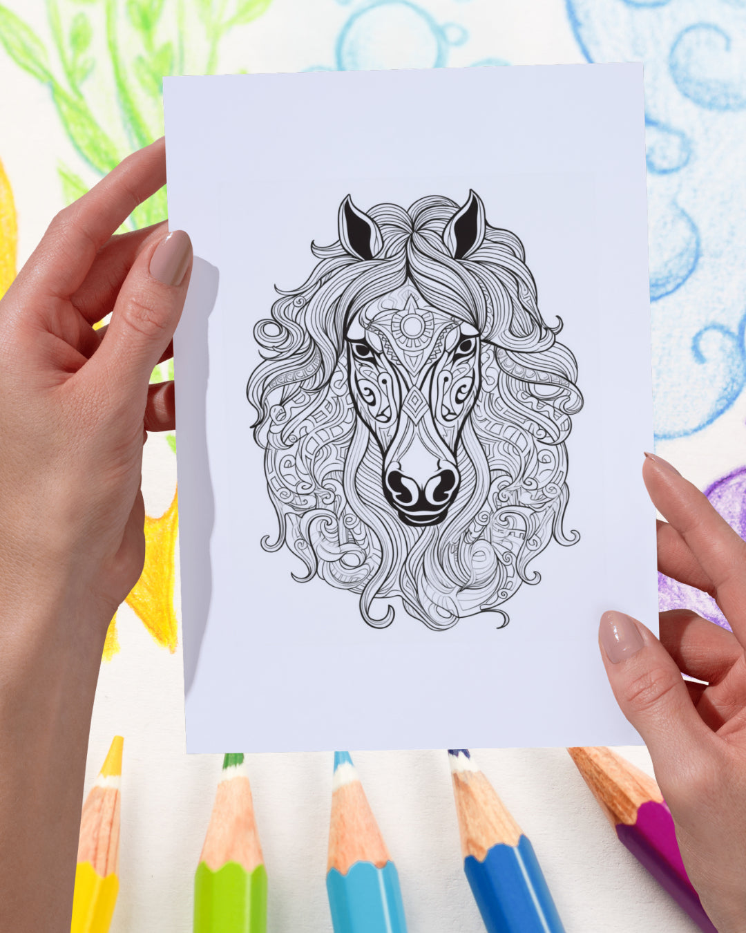 Mandela Coloring Page - Horse 129 - creazives