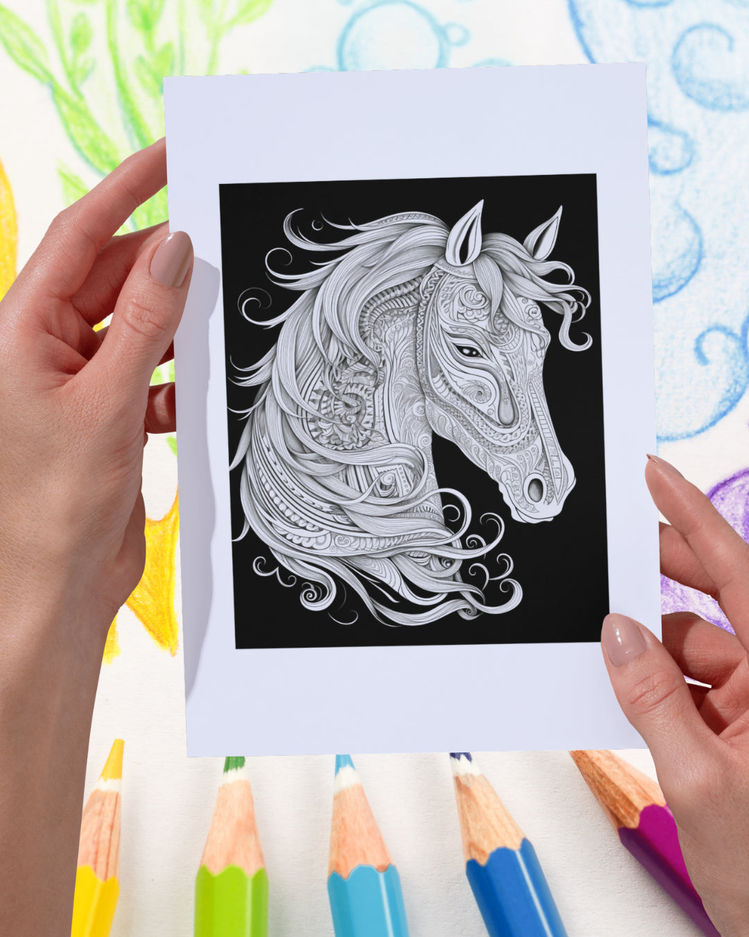 Mandela Coloring Page - Horse 130 - creazives