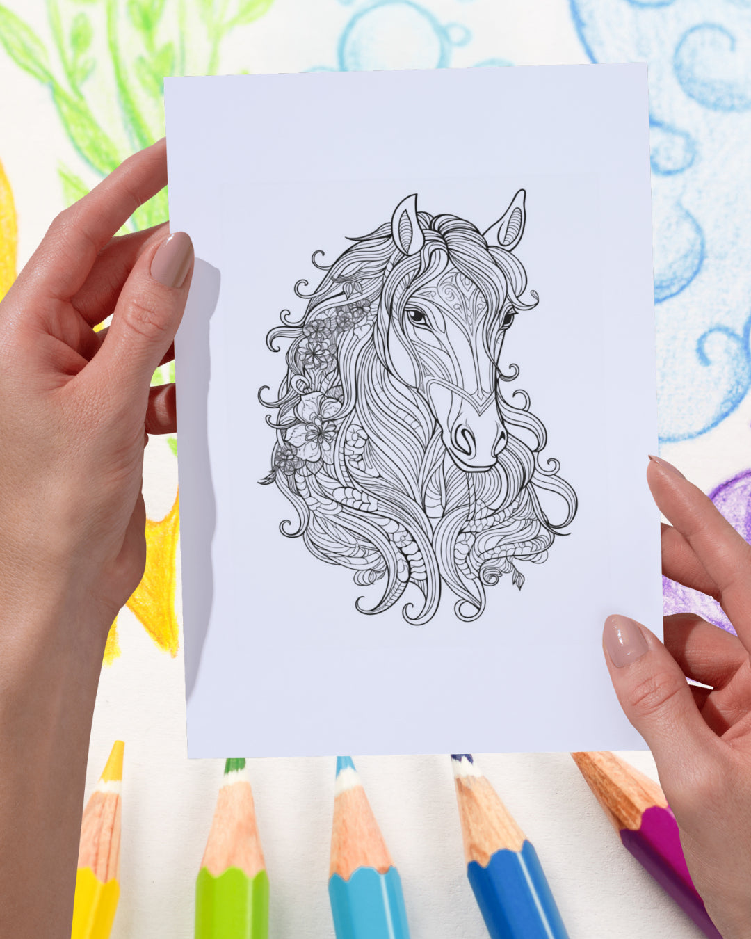 Mandela Coloring Page - Horse 131 - creazives