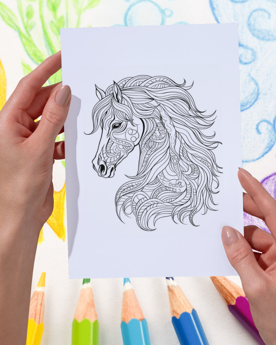 Mandela Coloring Page - Horse 132 - creazives