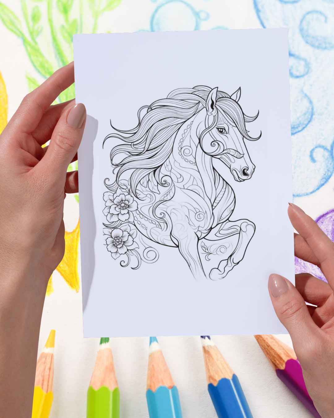 Mandela Coloring Page - Horse 133 - creazives