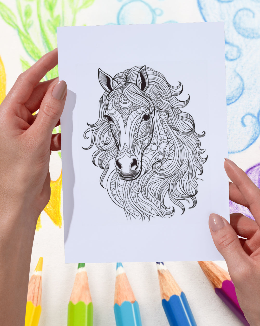 Mandela Coloring Page - Horse 136 - creazives