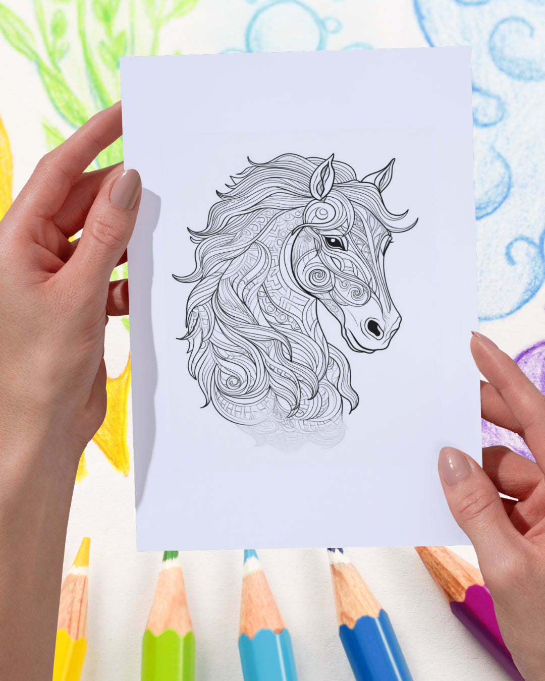 Mandela Coloring Page - Horse 138 - creazives