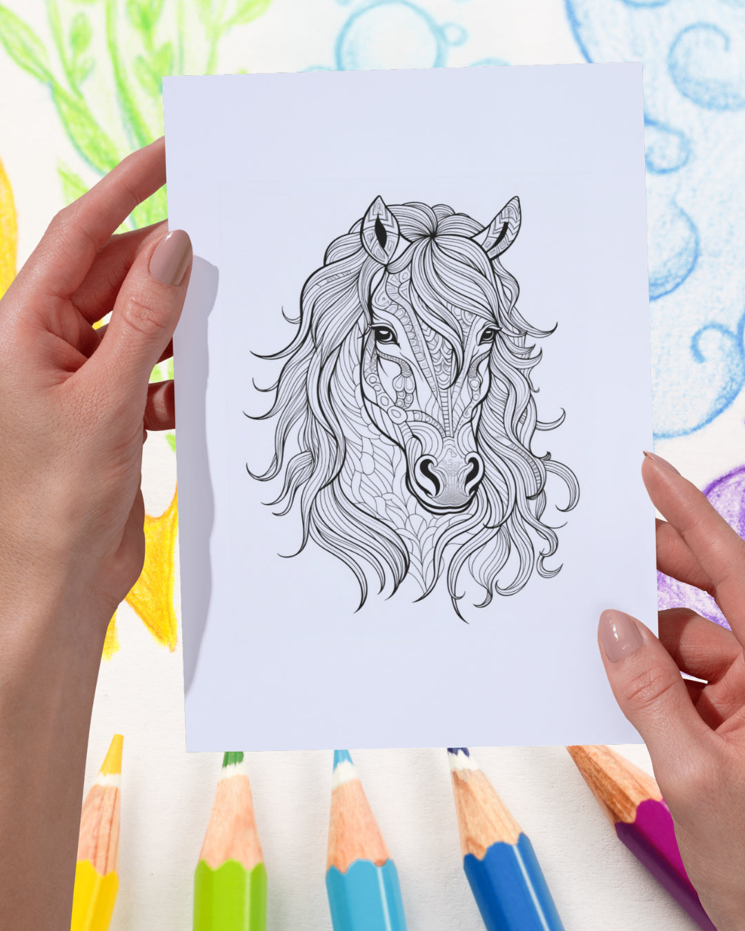 Mandela Coloring Page - Horse 139 - creazives