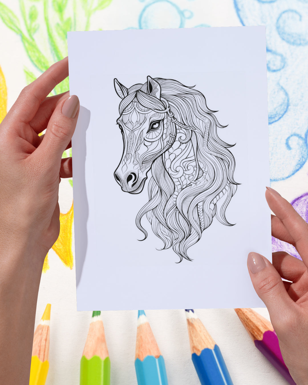 Mandela Coloring Page - Horse 140 - creazives