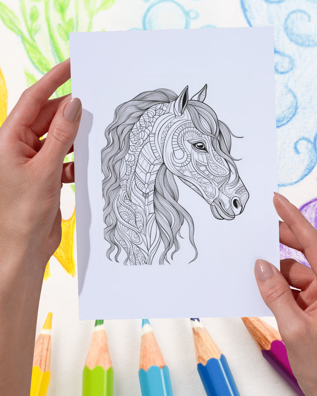 Mandela Coloring Page - Horse 141 - creazives