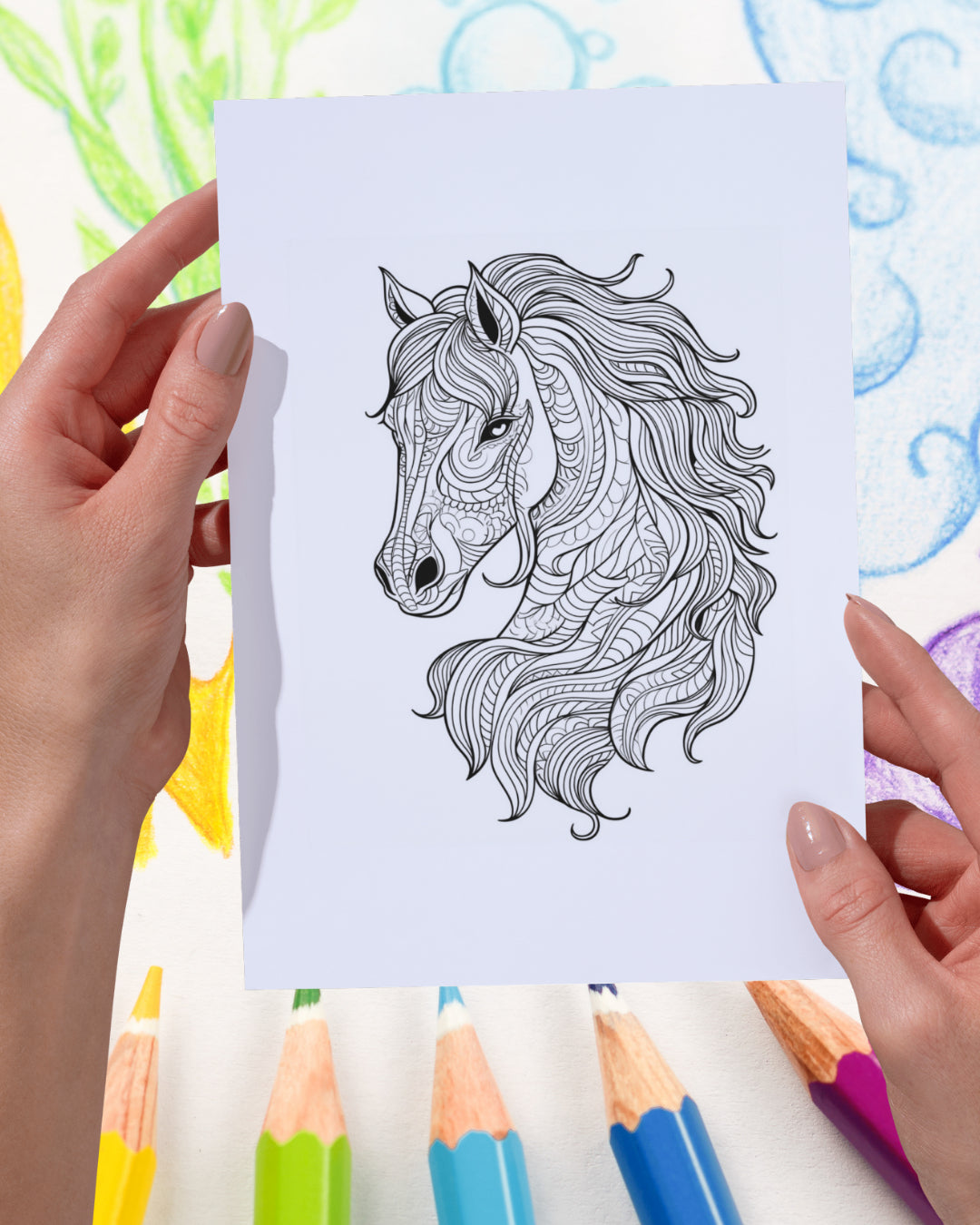 Mandela Coloring Page - Horse 143 - creazives