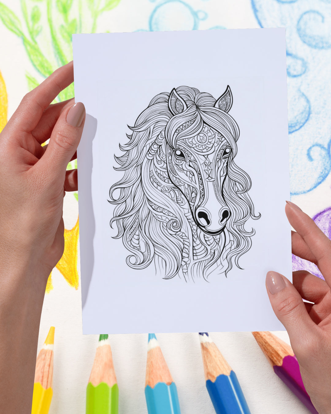 Mandela Coloring Page - Horse 144 - creazives