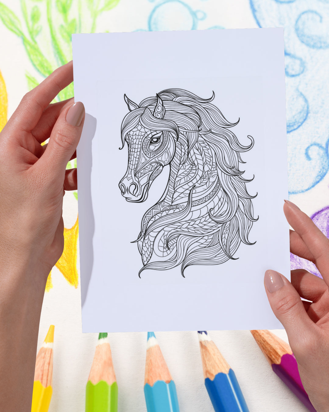 Mandela Coloring Page - Horse 146 - creazives