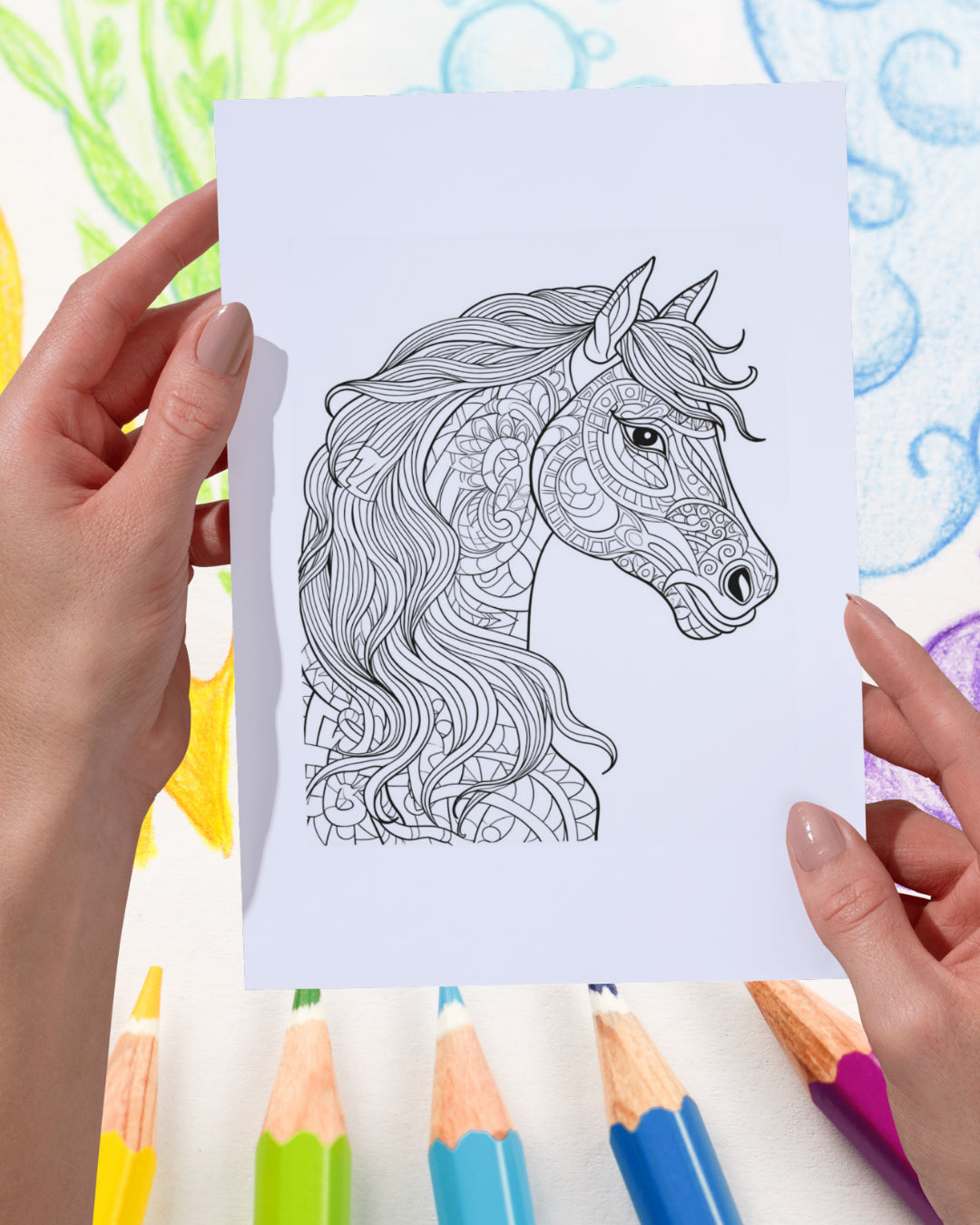 Mandela Coloring Page - Horse 147 - creazives