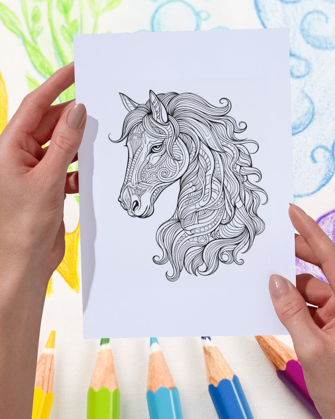 Mandela Coloring Page - Horse 151 - creazives