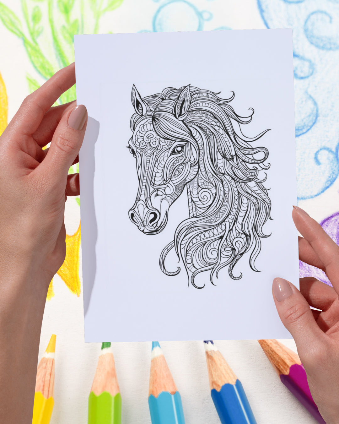 Mandela Coloring Page - Horse 153 - creazives