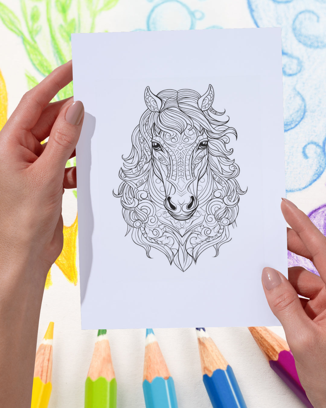Mandela Coloring Page - Horse 154 - creazives