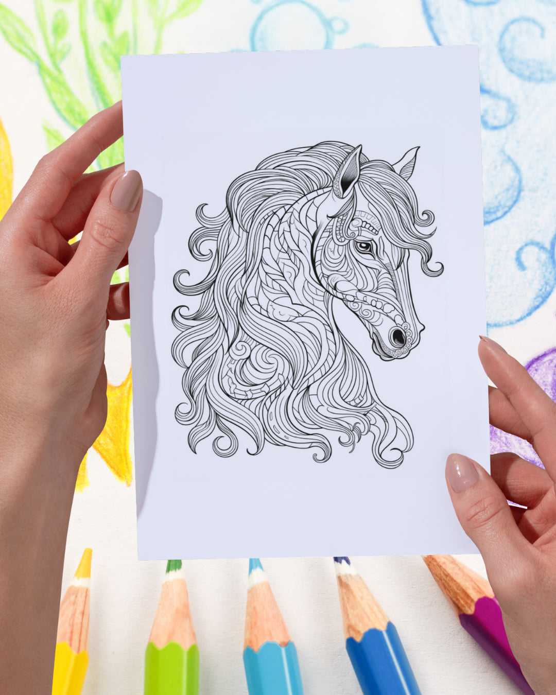 Mandela Coloring Page - Horse 156 - creazives