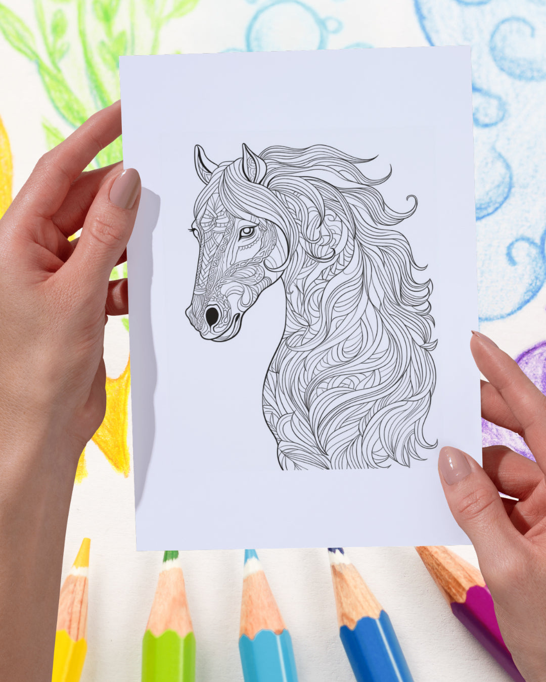 Mandela Coloring Page - Horse 157 - creazives