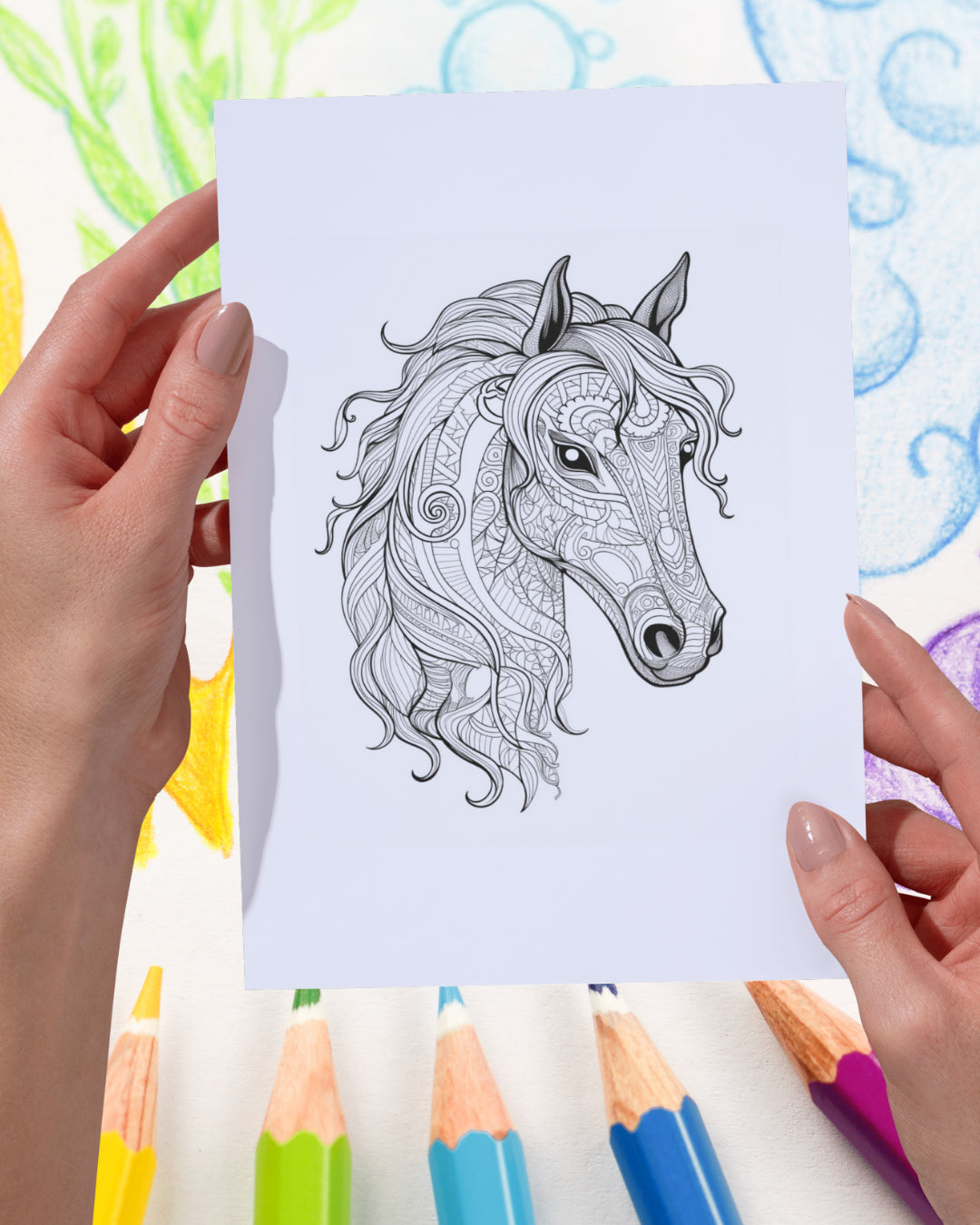Mandela Coloring Page - Horse 158 - creazives