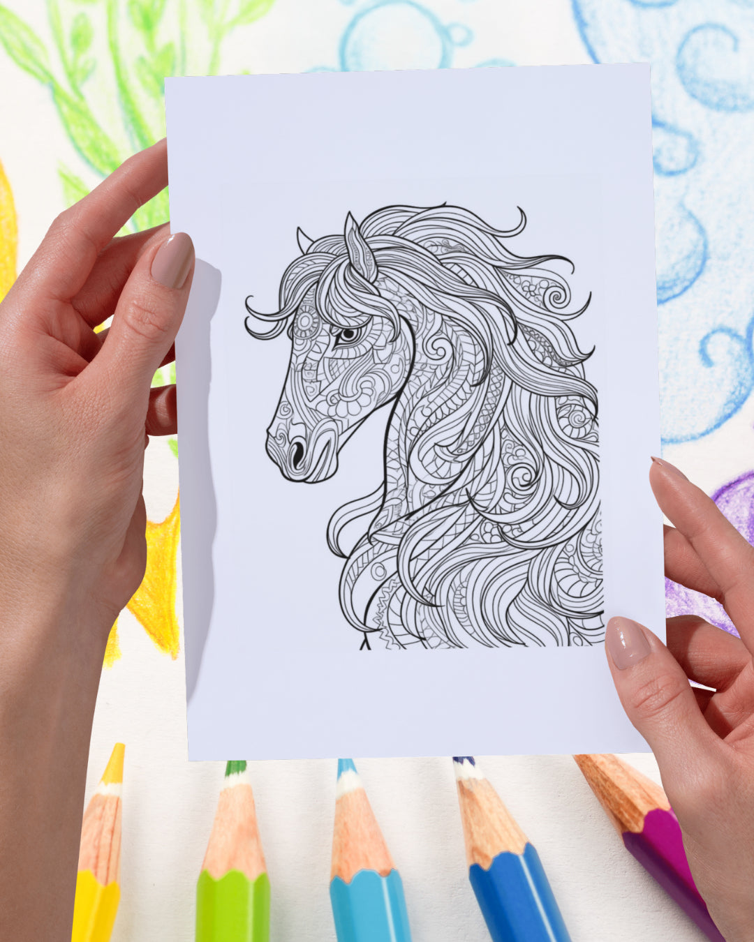 Mandela Coloring Page - Horse 15 - creazives
