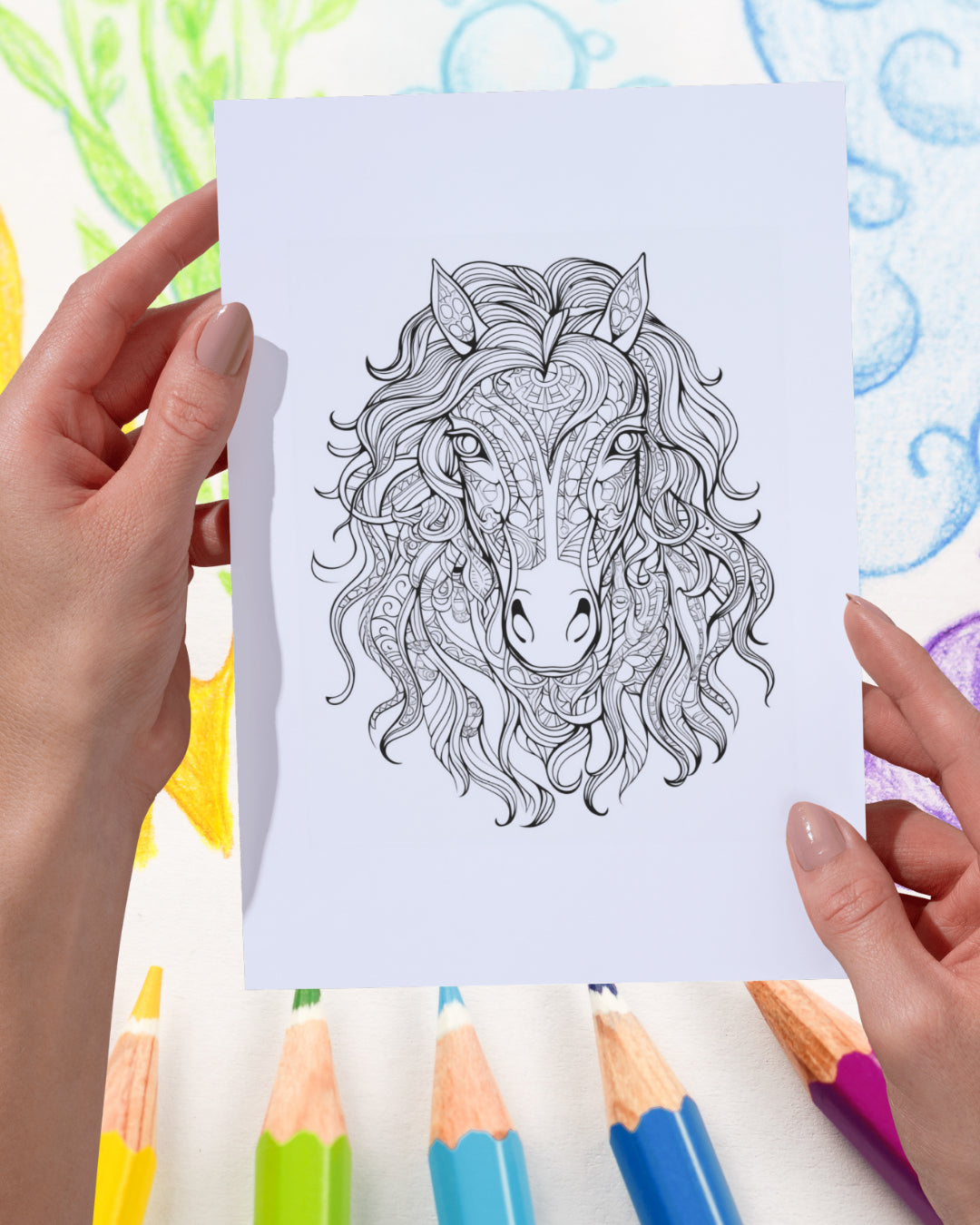 Mandela Coloring Page - Horse 160 - creazives
