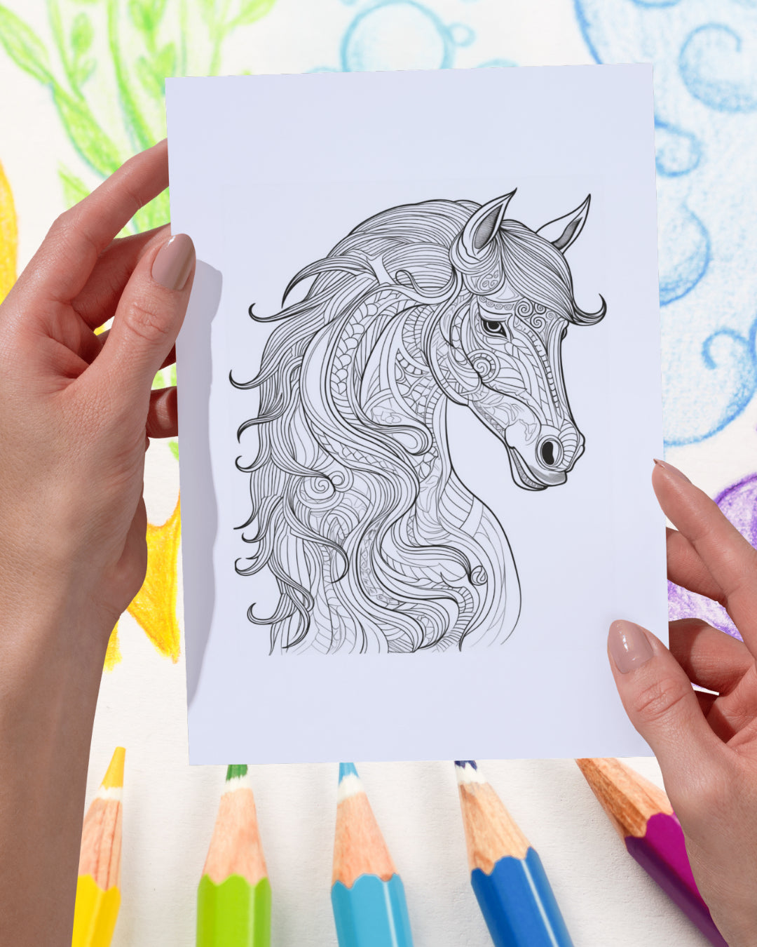 Mandela Coloring Page - Horse 162 - creazives