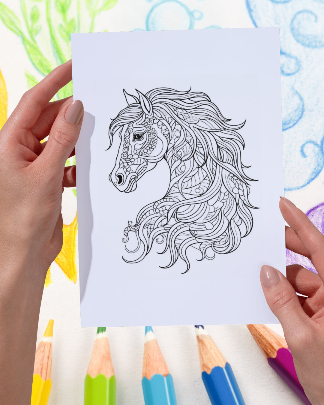 Mandela Coloring Page - Horse 19 - creazives