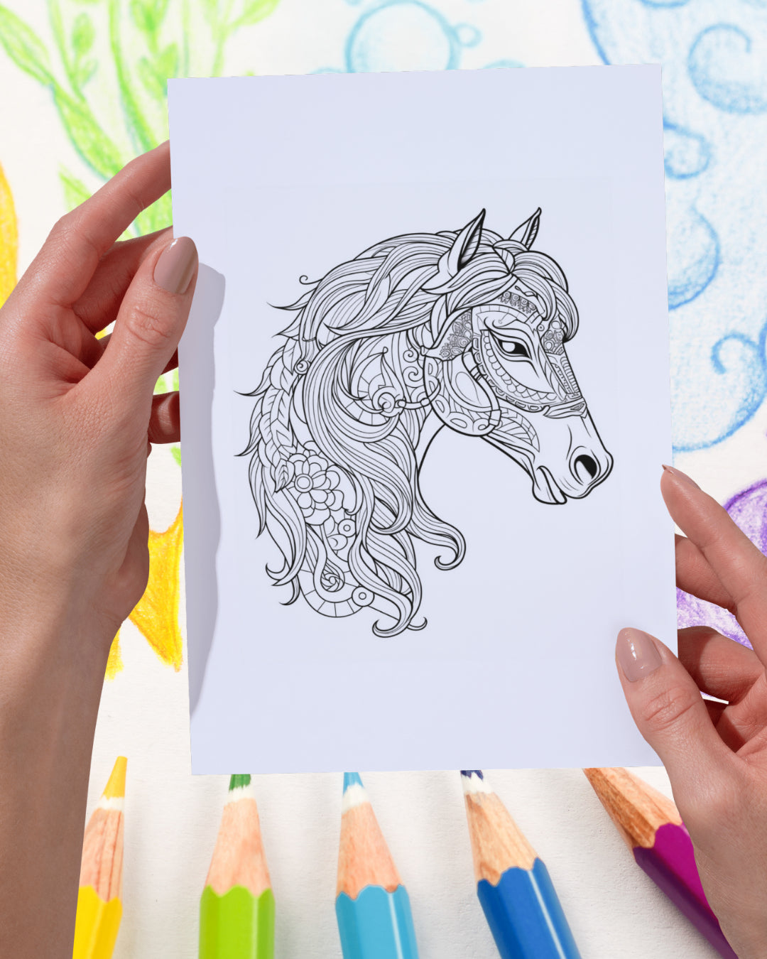 Mandela Coloring Page - Horse 21 - creazives