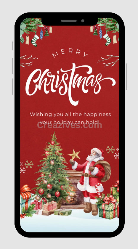 Christmas Greetings Card digital - Post Video - creazives
