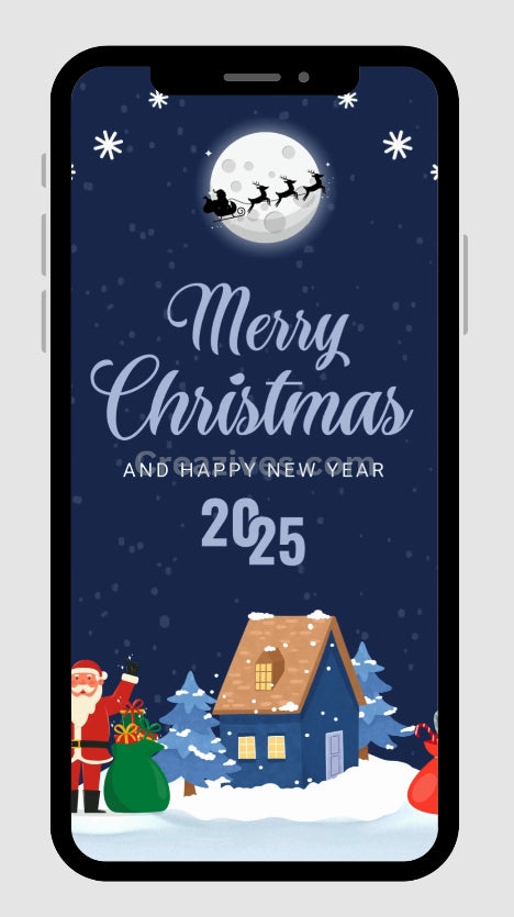 Christmas Greetings Card digital - Post Video - creazives