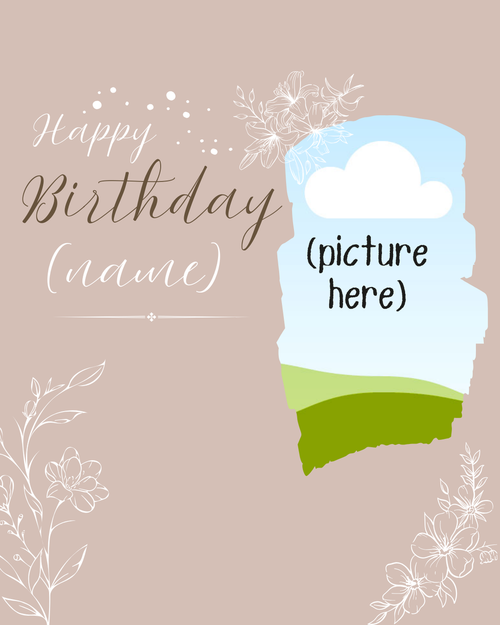 Digital - Happy Birthday Post - Image Personalized