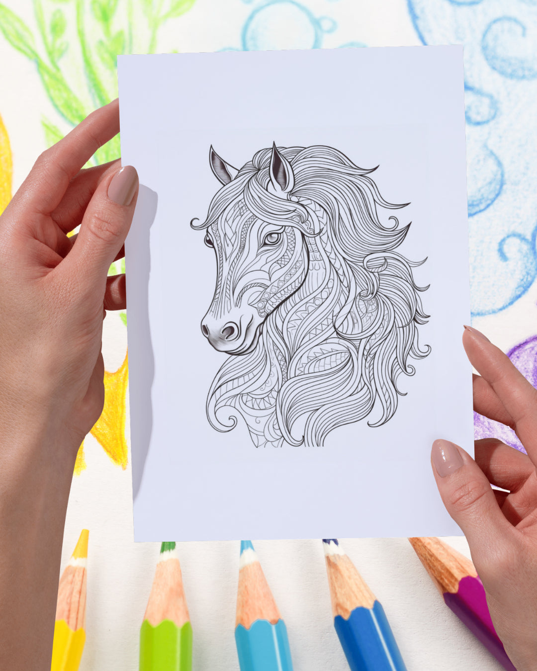 Mandela Coloring Page - Horse 23 - creazives