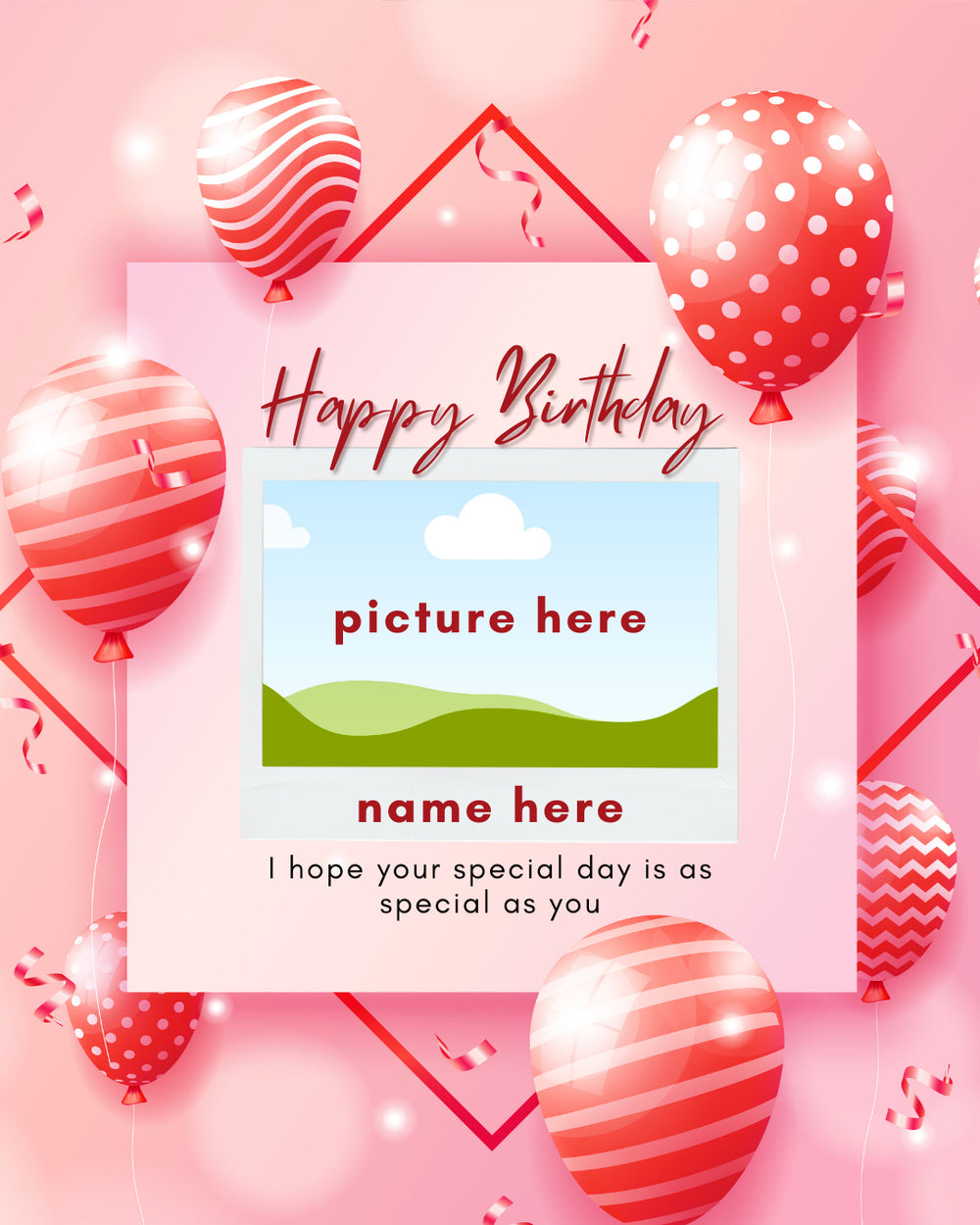 Digital - Happy Birthday Post - Image Personalized