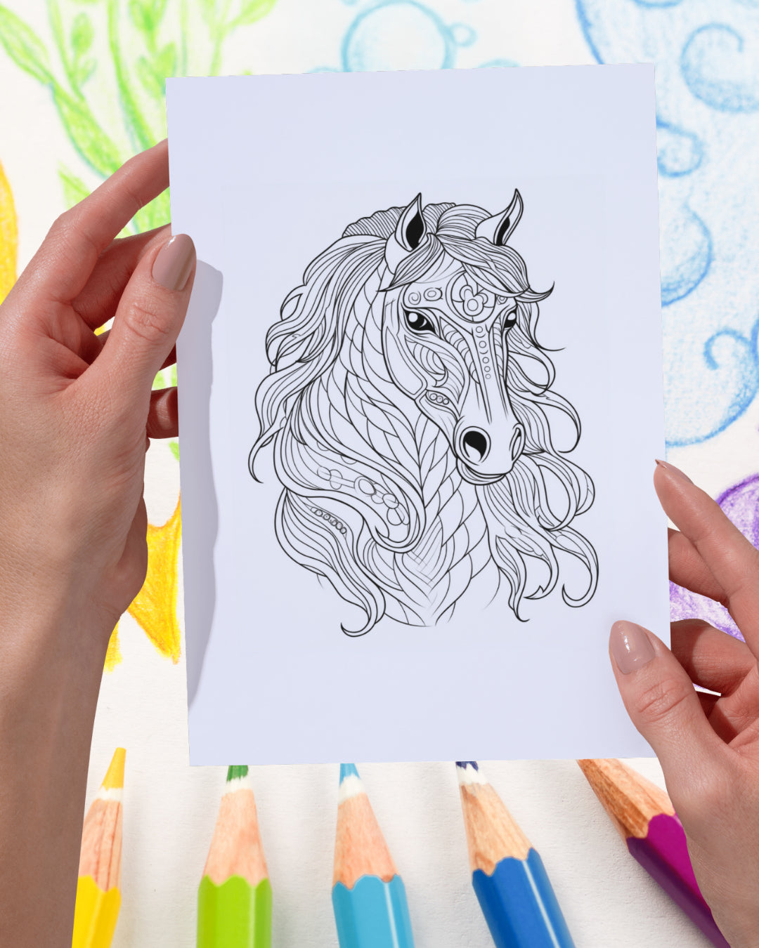 Mandela Coloring Page - Horse 27 - creazives