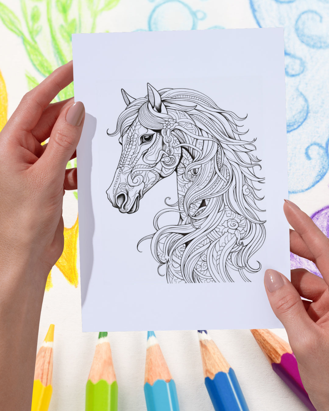 Mandela Coloring Page - Horse 28 - creazives